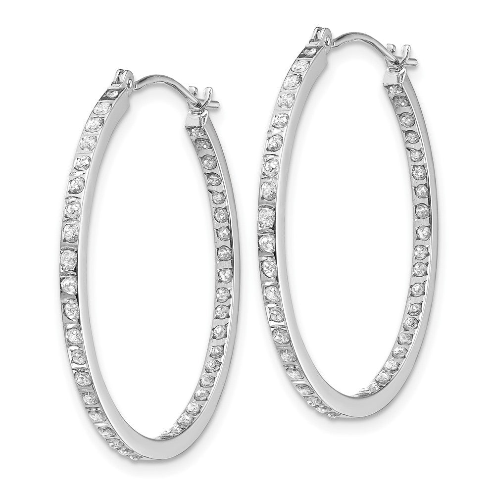 Gold Diamond Fascination In and Out Hoop Earrings
