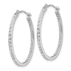 14k White Gold Diamond Fascination Diamond Dust/Accent 2x30mm Round Hoop Earrings