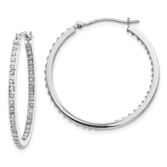 Gold Diamond Fascination In and Out Hoop Earrings
