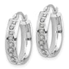 14k White Gold Diamond Fascination Diamond Dust/Accent 5x18mm Round Hoop Earrings