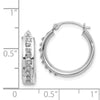 14k White Gold Diamond Fascination Diamond Dust/Accent 5x18mm Round Hoop Earrings