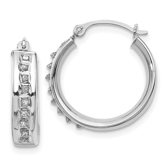 Gold Diamond Fascination Hoop Earrings