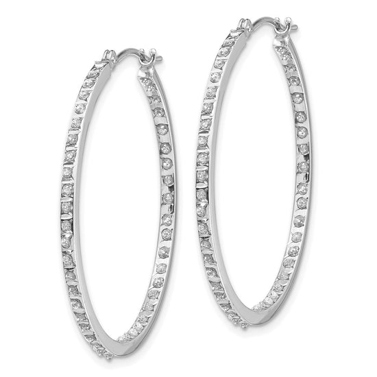 Gold Diamond Fascination In and Out Hoop Earrings