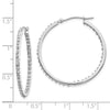 14k White Gold Diamond Fascination Diamond Dust/Accent 2x25mm Round In/Out Hoop Earrings