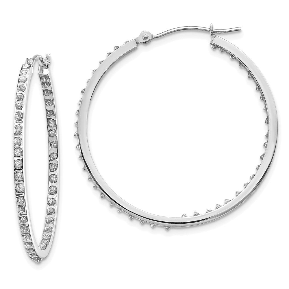 Gold Diamond Fascination In and Out Hoop Earrings
