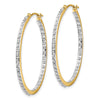 14k Diamond Fascination Diamond Dust/Accent 2x35mm Round In/Out Hoop Earrings