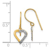 14k Diamond Fascination Diamond Dust/Accent Heart Dangle French Wire Earrings