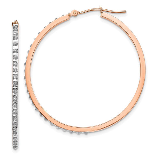 Gold Diamond Fascination Hoop Earrings