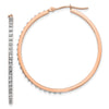 14k Rose Gold Diamond Fascination Diamond Dust/Accent 2x40mm Round Hoop Earrings
