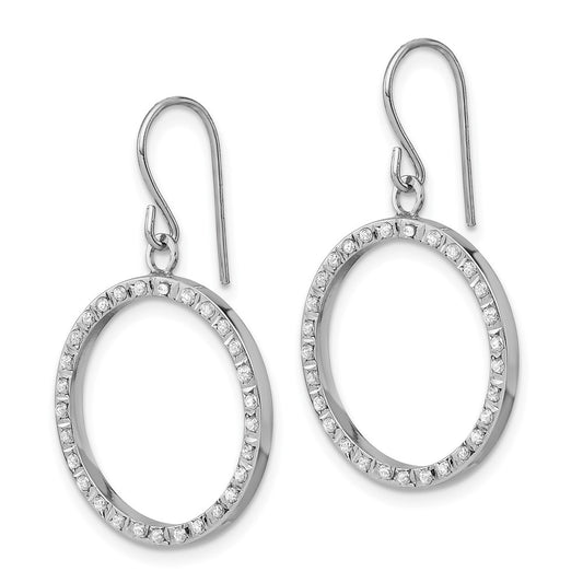 14k WG Diamond Fascination Dia. Dust/Accent Dangle Circle Earrings
