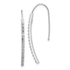 14k White Gold Diamond Fascination Diamond Dust/Accent Curved Bar French Wire Earrings