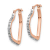 14k Rose Gold Diamond Fascination Diamond Dust/Accent Heart Hoop Earrings
