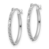 14k White Gold Diamond Fascination Diamond Dust/Accent 1.5x18mm Oval Hoop Earrings