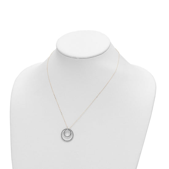 Gold Diamond Fascination Double Circle Necklace