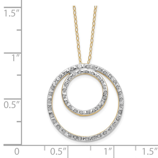 Gold Diamond Fascination Double Circle Necklace