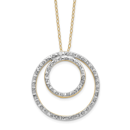 Gold Diamond Fascination Double Circle Necklace