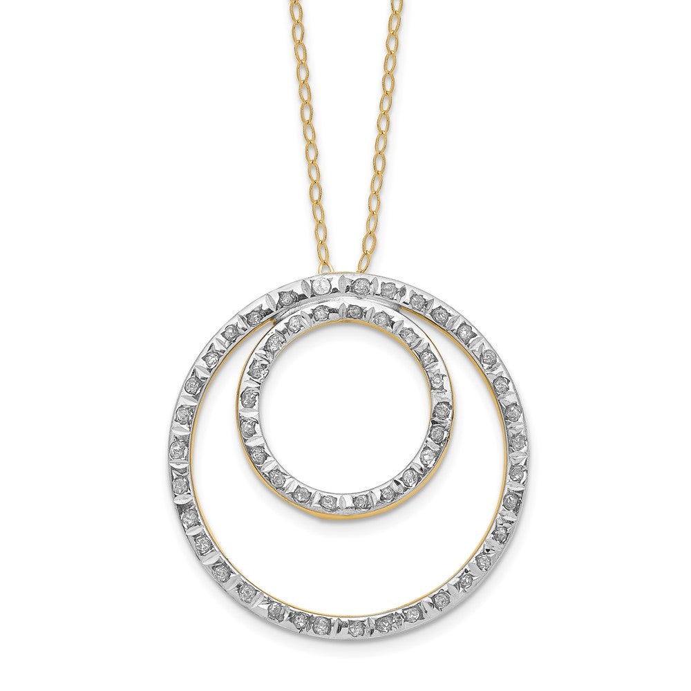 Gold Diamond Fascination Double Circle Necklace