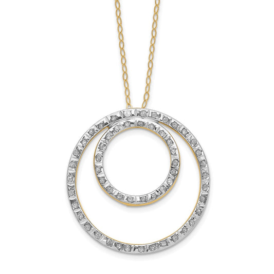 Gold Diamond Fascination Double Circle Necklace
