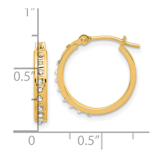 14k Diamond Fascination Diamond Dust/Accent 2.5x16mm Round Hoop Earrings
