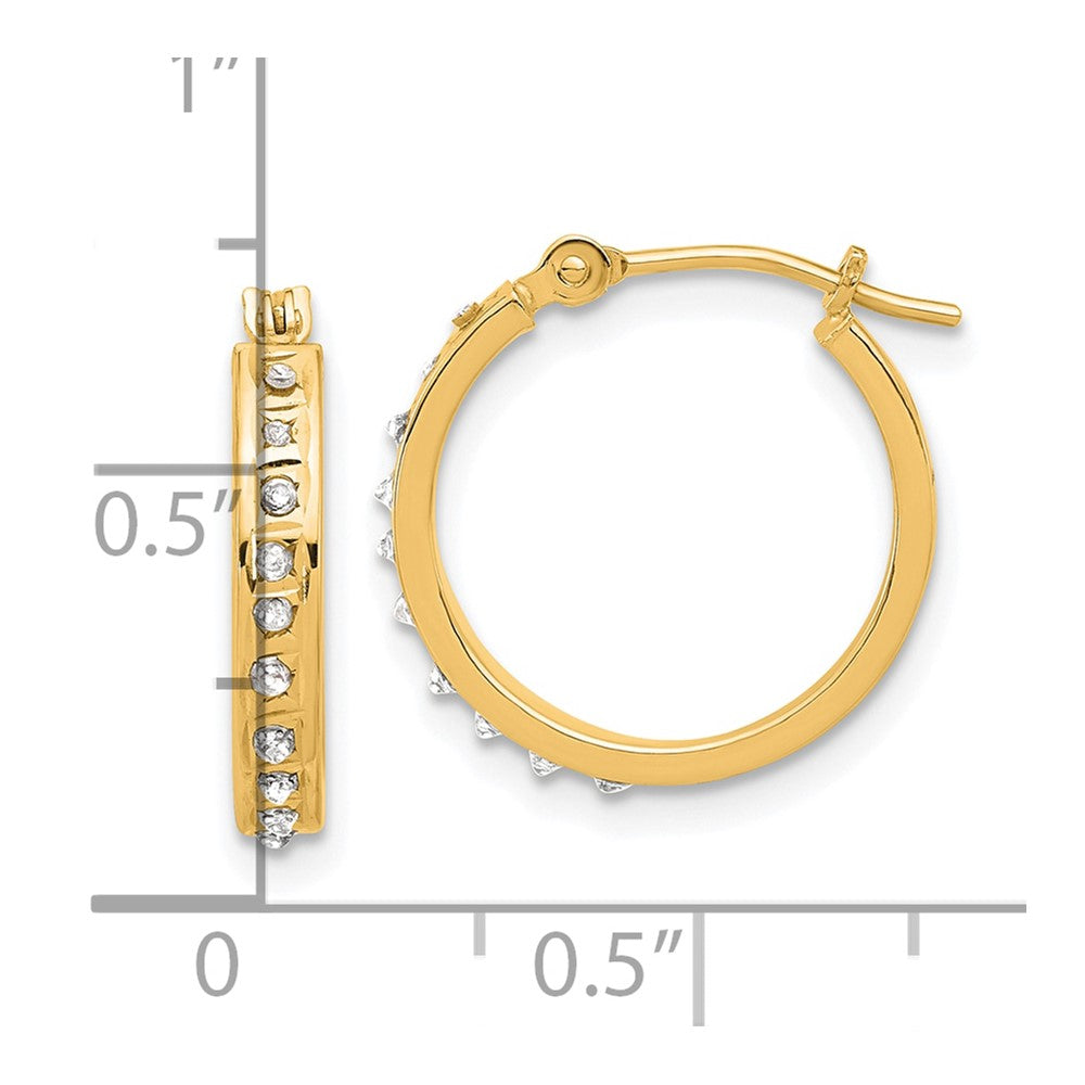 14k Diamond Fascination Diamond Dust/Accent 2.5x16mm Round Hoop Earrings