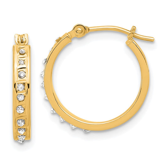 Gold Diamond Fascination Hoop Earrings