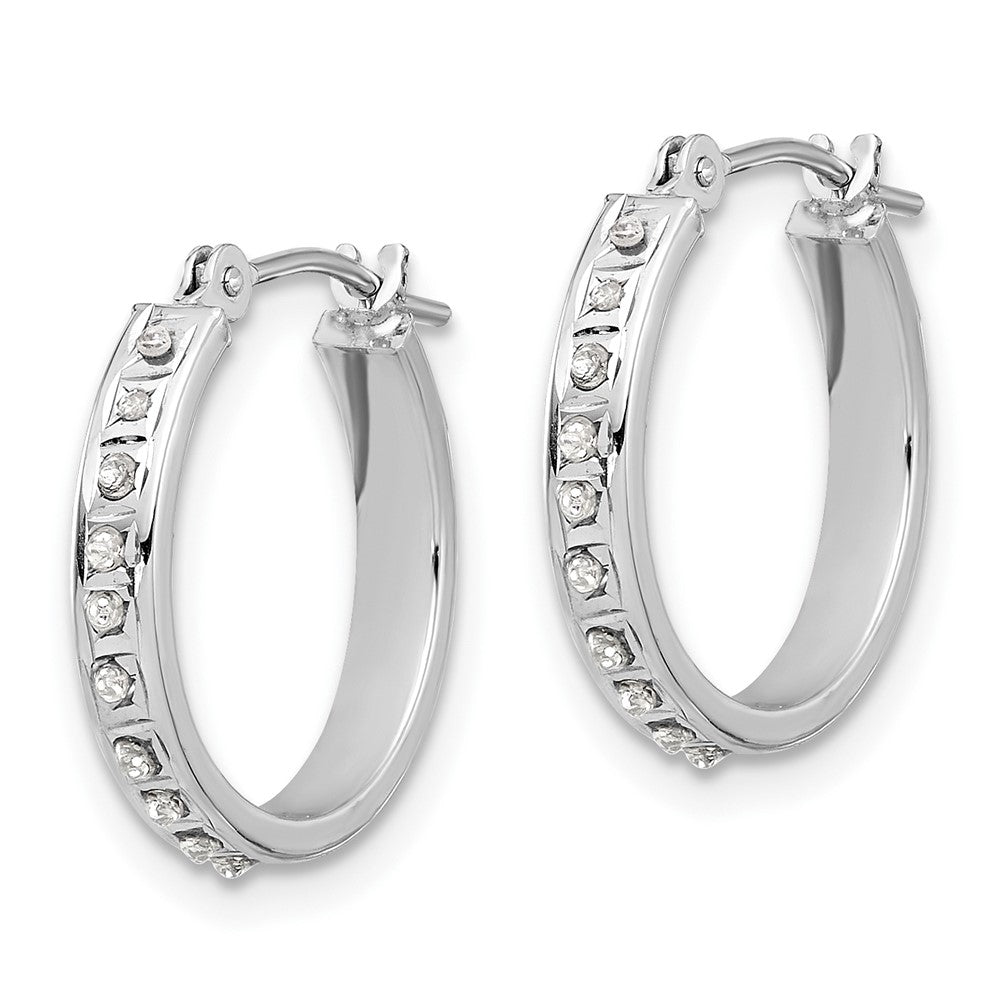 14k White Gold Diamond Fascination Diamond Dust/Accent 2.5x16mm Round Hoop Earrings