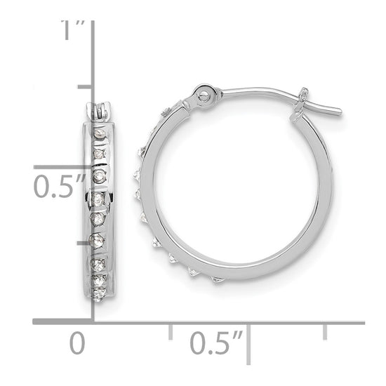 14k White Gold Diamond Fascination Diamond Dust/Accent 2.5x16mm Round Hoop Earrings
