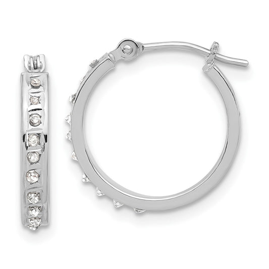 Gold Diamond Fascination Hoop Earrings