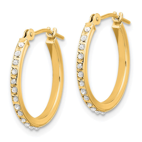 Gold Diamond Fascination Hoop Earrings