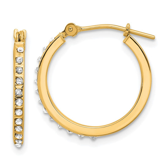 Gold Diamond Fascination Hoop Earrings