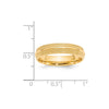 14k Yellow Gold 5mm Double Milgrain Comfort Fit Wedding Band Size 7