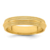 14k Yellow Gold 5mm Double Milgrain Comfort Fit Wedding Band Size 7