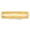 14k Yellow Gold 6mm Double Milgrain Comfort Fit Wedding Band Size 10.5