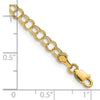 14k 4mm Hollow Double Link 8 inch Charm Bracelet