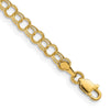 14k 4mm Hollow Double Link 8 inch Charm Bracelet