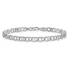 14k White Gold 4mm Solid Double Link with Hearts 7 inch Charm Bracelet