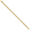 14k 5mm Solid Double Link 7 inch Charm Bracelet