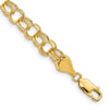 14k 6.5mm Solid Double Link 8 inch Charm Bracelet