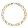 14k 6mm Solid Triple Link 8 inch Charm Bracelet