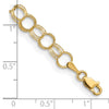14k 6mm Solid Triple Link 7 inch Charm Bracelet