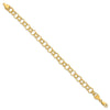 14k 7mm Solid Triple Link 7 inch Charm Bracelet