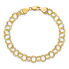 14k 7mm Solid Triple Link 7 inch Charm Bracelet