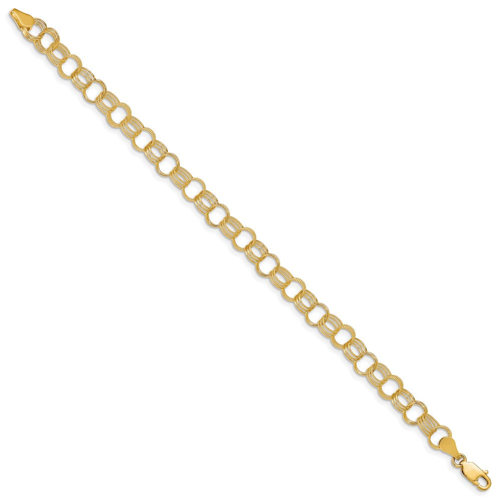 Gold Double Link Charm Bracelets