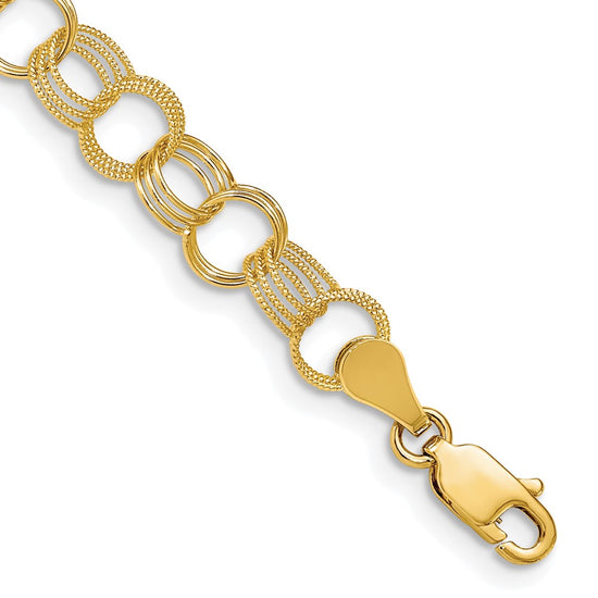 Gold Double Link Charm Bracelets