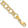 14k 7.5mm Solid Polished and Textured Triple Link 8 inch Charm Bracelet