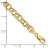 14k 6mm Hollow Double Link 8 inch Charm Bracelet