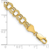 14k 6mm Hollow Double Link 7 inch Charm Bracelet