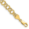 14k 6mm Hollow Double Link 7 inch Charm Bracelet
