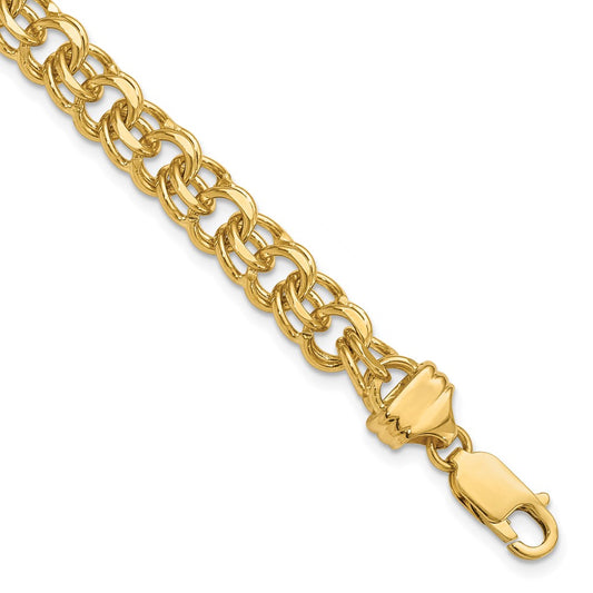 Gold Heavy Double Link Charm Bracelets