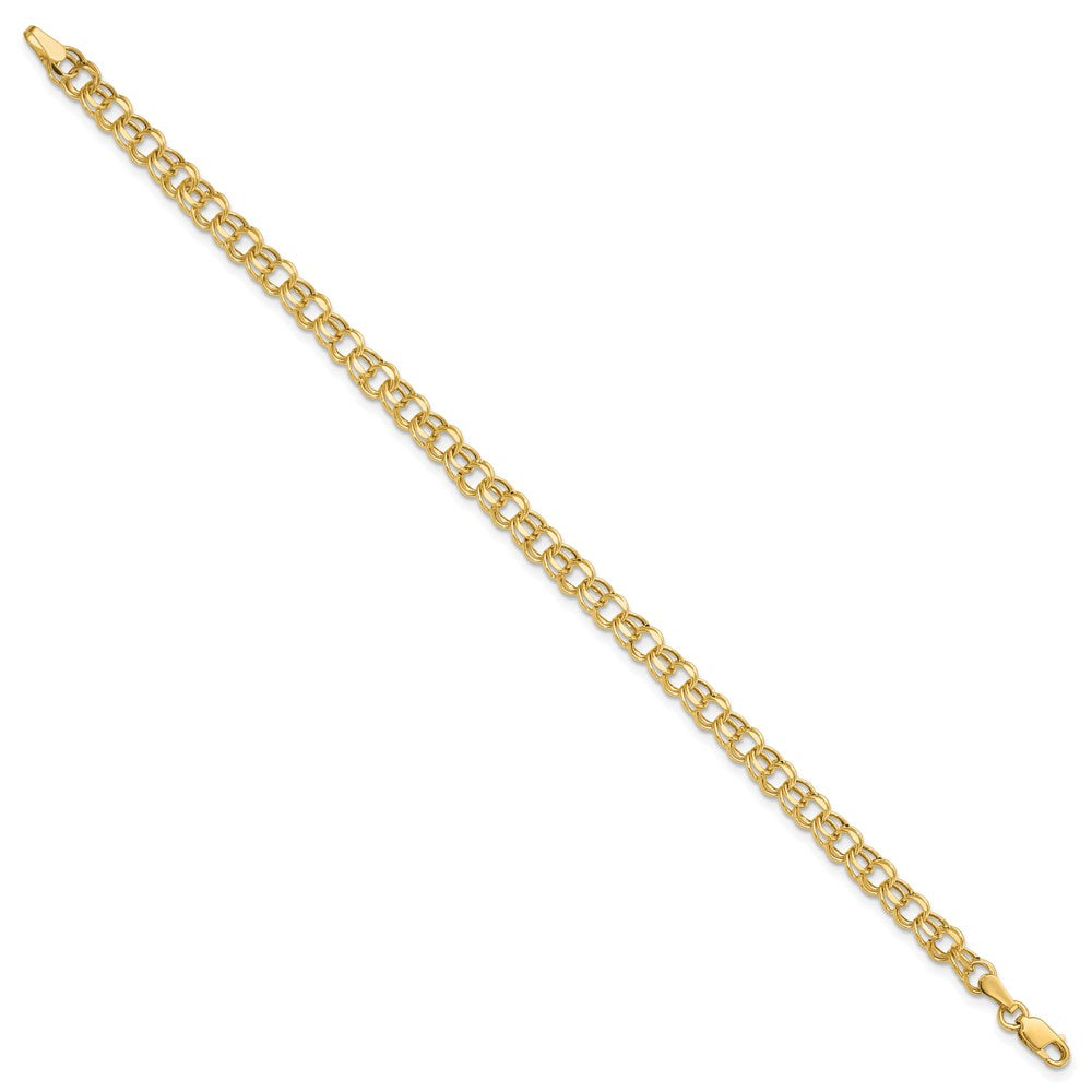 Gold Diamond-cut Double Link Charm Braclets